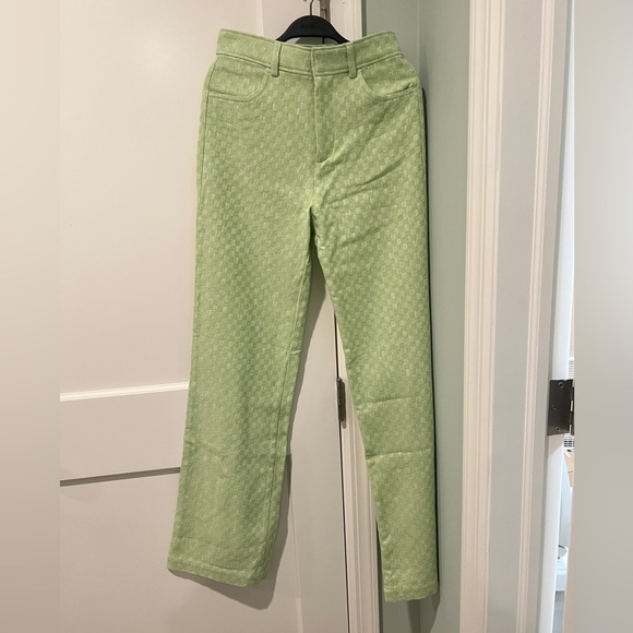 NWT ZARA GINGHAM STRAIGHT LEG PANTS SIZE XS 2641/678/520 - Picture 11 of 13